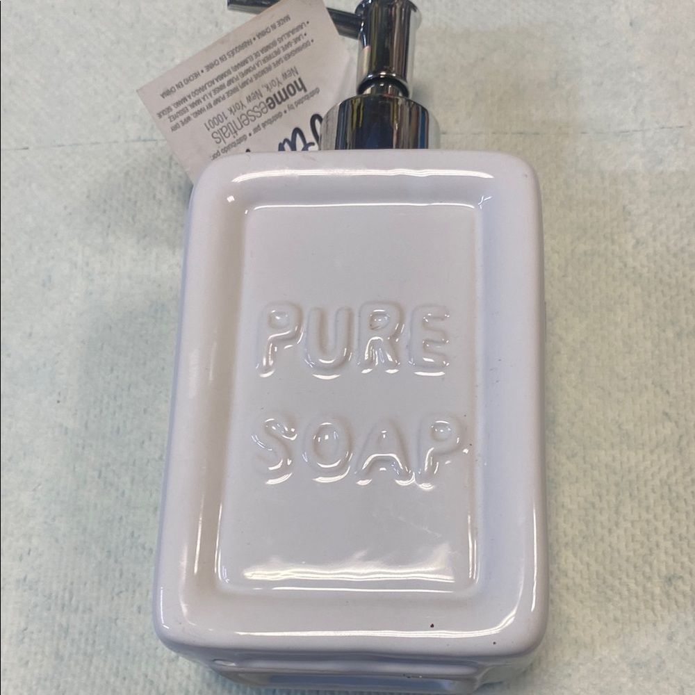 Home Essentials White Soap Dispenser